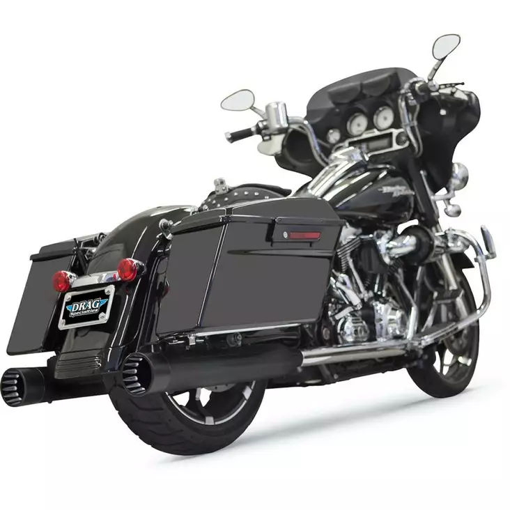 MUFFLER 4" STRAIGHT CAN BLACK W/3 STEPPED TUNED BAFFLE POLISHED END CAP BLACK - Pakoputket ja niiden osat - 18010769 - 1