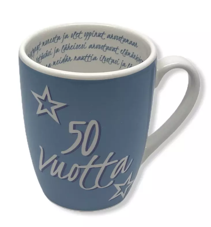 Muki tekstillä, 50 vuotta - Keittiötarvikkeet - LKM269 - 1