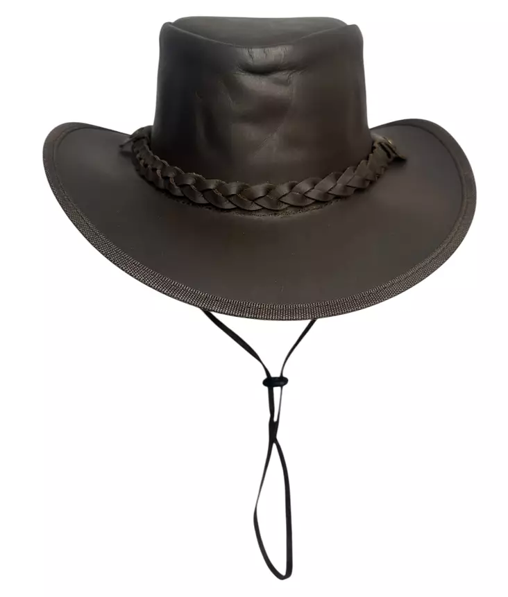 Nahkainen hattu, tummanruskea - Hatut - HAT169 - 1