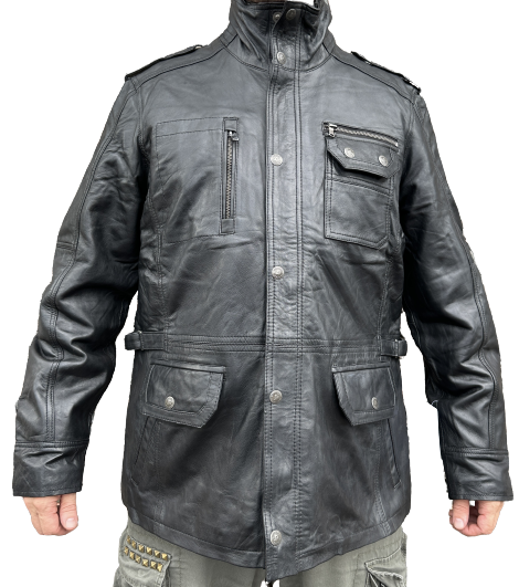 Nahkatakki rentoistuvuus musta lammas - Nahkatakit - T569 - 1