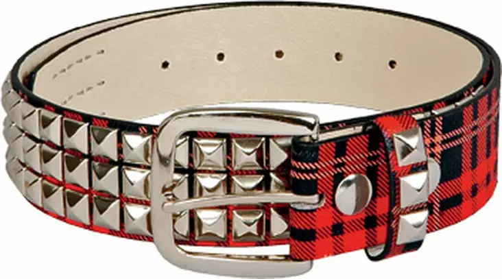 Niittivyö, 3 riv, Tartan, keinonahkaa - Niittivyöt - KV129 - 1