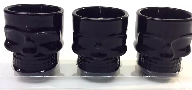 Pääkallo kynttilät lasia 3 kpl - Kynttilänjalka, -alusta, suitsuketeline - PRT919 - 1