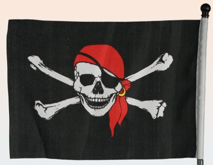 Pääkallolippu varrella 22x16 cm - Liput - PRT479 - 1