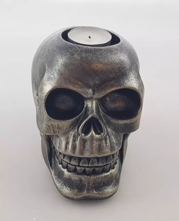 Pääkallo tuikulle, pronssinvärinen - Kallot, Halloweenrekvisiitta - HOR579 - 1