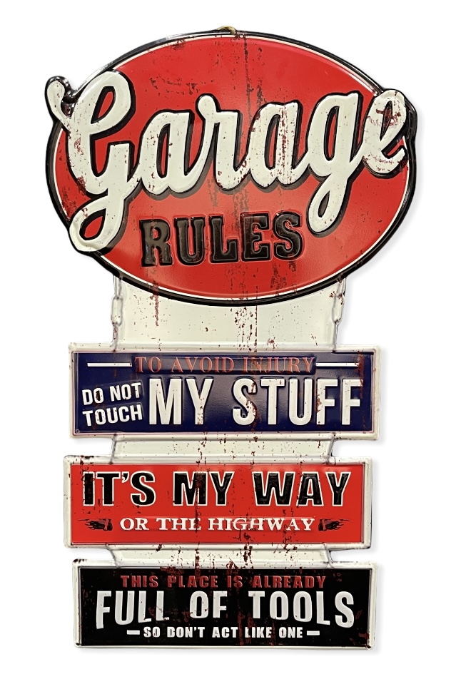 Peltikyltti Garage rules - Taulut, kehykset - PELT139 - 1