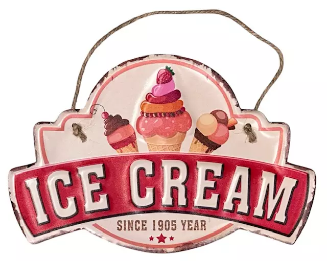 Peltikyltti ICE CREAM, 30 x 20 cm - Taulut, kehykset - PELT449 - 1