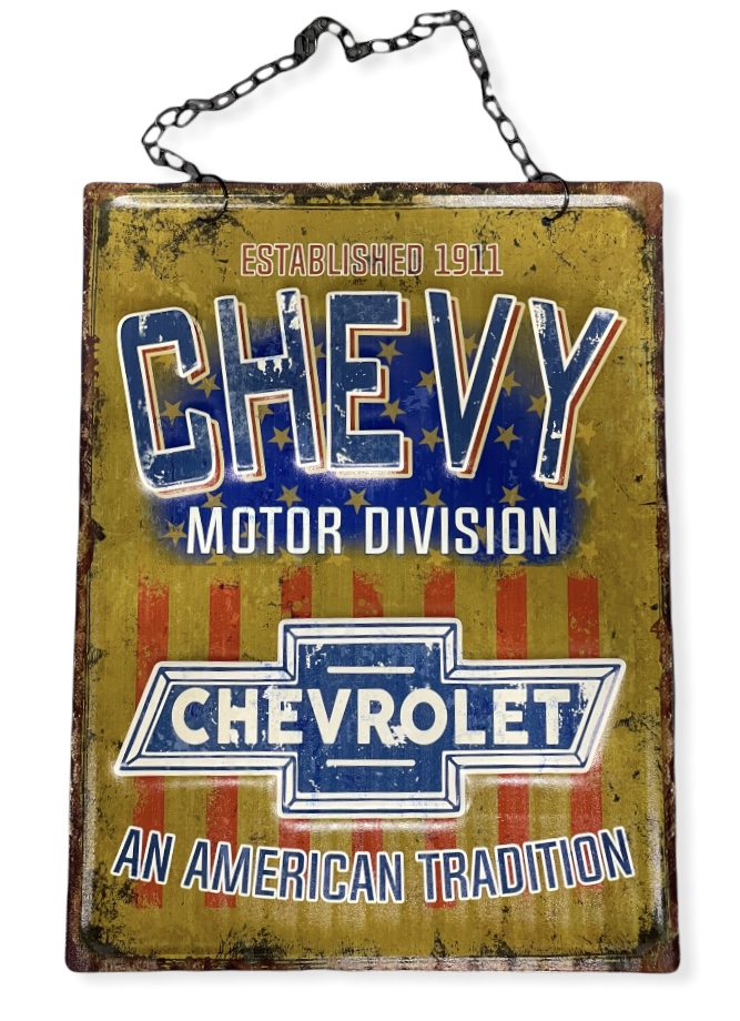 Peltikyltti ketjulla, Chevy moniväri - Taulut, kehykset - PELT129 - 1