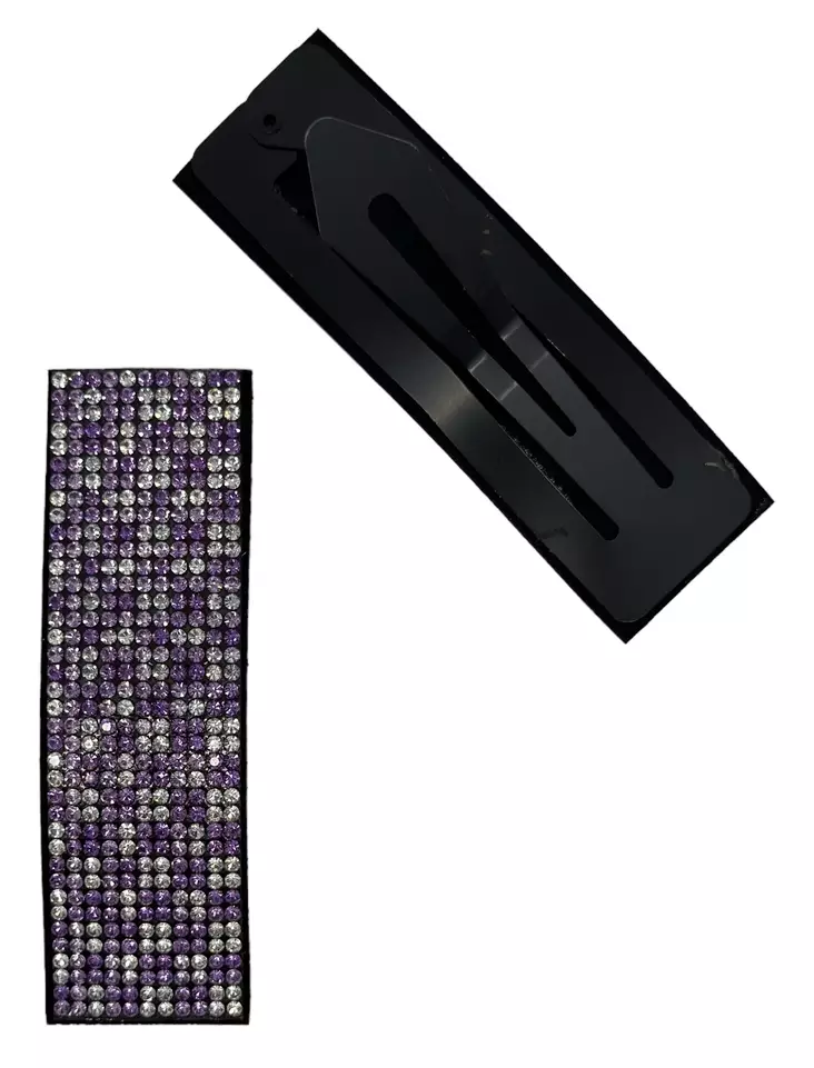 Pinni koristekivillä, lila suorakaide - Hiuskoristeet - PIN379 - 1