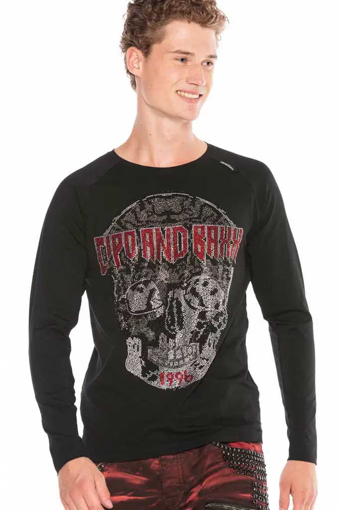 Pitkähiha, Glitter Skull - Pitkähihaiset paidat - CIBA49 - 1