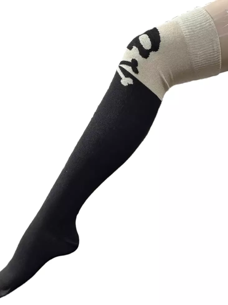 Pitkät sukat 38/41 kallo Mustavaalea - Sukat - SU309 - 1