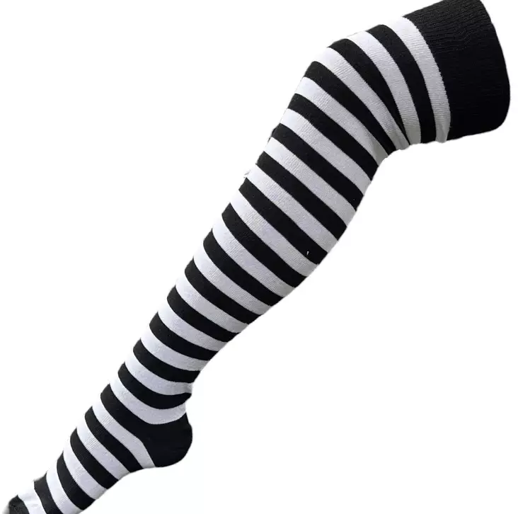 Pitkät sukat 38/41 Mustavalkoraita - Sukat - SU299 - 1