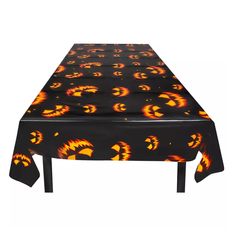 Pöytäliina Halloween-hymy 120 x 180 cm - Kallot, Halloweenrekvisiitta - HOR299 - 1