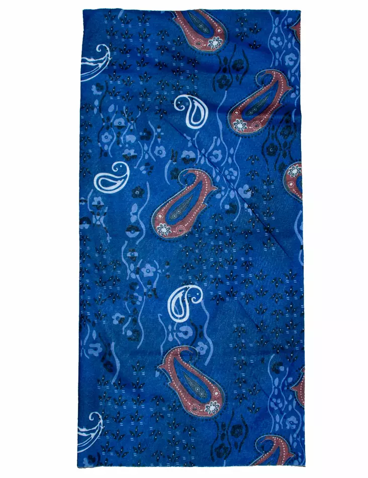 Putkihuivi,Sininen, ruskea kashmir kuvio - Putkihuivit - B119 - 1