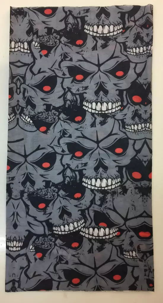 Putkihuivi,Skulls with red eyes, harmaa - Putkihuivit - B159 - 1