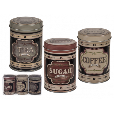 Säilytyspurkit KahviTeeSokeri - Peltipurkit - PRT1019 - 1