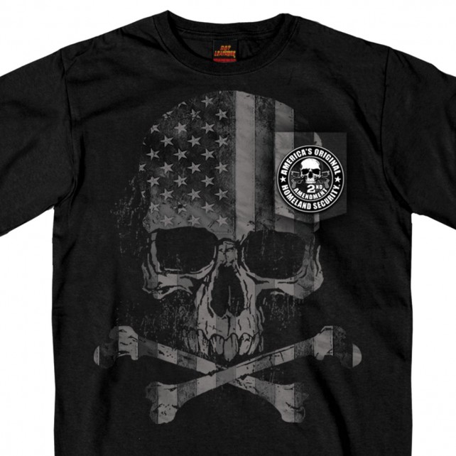 T-Paita, Hot Leathers, Flag Skull Pocket - T-paidat - TP1129 - 1