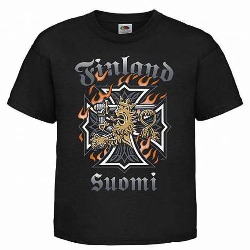 Tpaita Suomi Finland Liekit Maltanristi - T-paidat - KID489 - 3