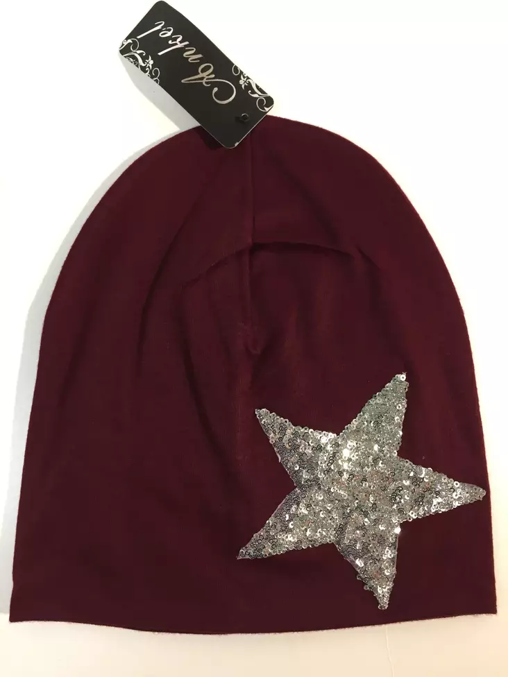 Trikoopipo, Tähti, burgundy - Pipot - PI469 - 1